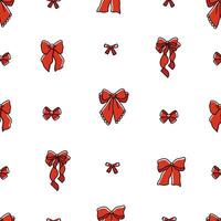Classic seamless pattern of elegant red bow knots, gift bows. Background with coquette pretty charming red bows. Trendy fancy illustration vector