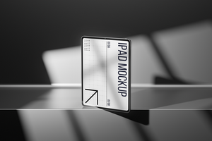 stand Tablet Device Mockup on gray background psd