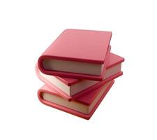 3D illustration of stack of pink books. Modern and minimalist design, perfect for educational, literary, and digital content. Ideal for illustrating knowledge, study, libraries, or publishing themes vector