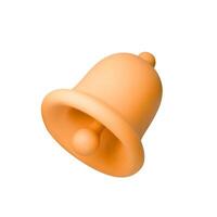 3D illustration of an orange bell icon, ideal for notifications, alerts, announcements, or reminders in apps and websites. Perfect for branding, digital interfaces, and user interaction designs vector