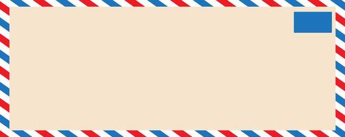 Vintage airmail envelope frame. Empty blank. Retro air mail postcard vector