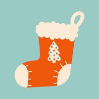 Winter Christmas sock. Element of winter celebration with holiday design vector