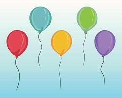 A set of colorful balloons vector