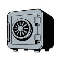 Secure Metal Safe with Combination Lock Illustration vector