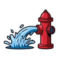 Cartoonish Fire Hydrant with Splashing Water vector