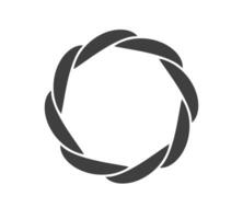 Round frame black and white ornament. Graphic border doodle. Ring curve link connection vector