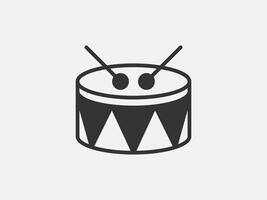 Drum toy icon on white background. Line style illustration. vector