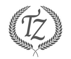 Initial letter T and Z, TZ monogram logo design with laurel wreath. Luxury calligraphy font. vector