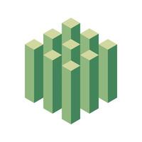 Cube logo, geometric design. Box logotype company, trendy techno emblem in isometric 3D style. vector