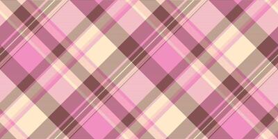 Horizontal background plaid texture, tiny tartan seamless. Slim textile check fabric pattern in red and pink colors. vector