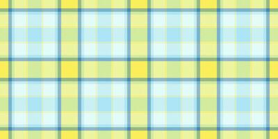 Stripped fabric check textile, nostalgic background seamless pattern. Part plaid tartan texture in cyan and light colors. vector