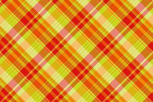 Gift card check tartan fabric, infinity plaid pattern background. Sixties texture textile seamless in orange and yellow colors. vector