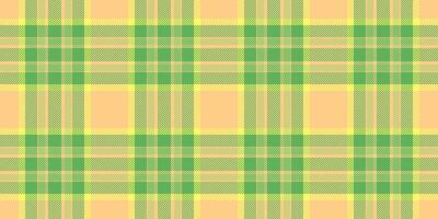 Soft plaid seamless, dining room tartan check pattern. Oilcloth background fabric texture textile in green and amber colors. vector