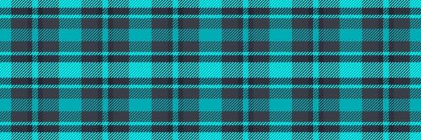 Graphical check fabric, book plaid background pattern. Full seamless textile texture tartan in dark and cyan colors. vector