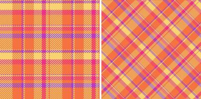 Fabric background pattern of tartan texture check with a seamless plaid textile. Set in happy colors for school uniform trends. vector