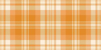 Packing textile seamless pattern, baby plaid tartan background. Tough check texture fabric in orange and sandy brown colors. vector