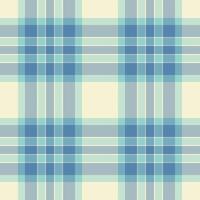 Thread check background fabric, folded pattern tartan. Close up plaid textile texture seamless in light and cyan colors. vector