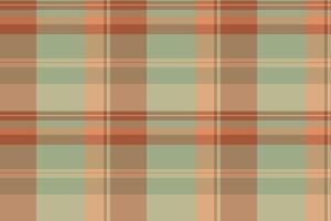 Structure plaid seamless check, shirt background texture fabric. Hippie pattern textile tartan in orange and pastel colors. vector