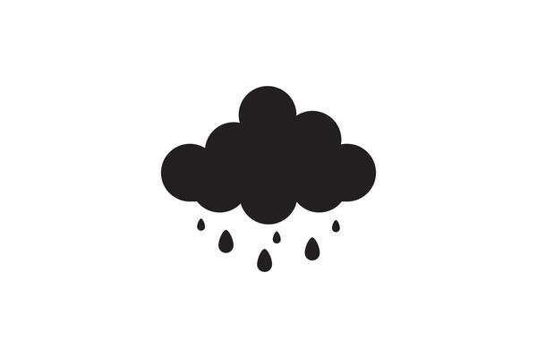 Cloud rain icon. Cloudy weather illustration in flat style