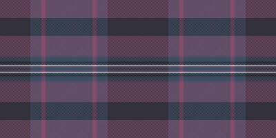 Styled texture tartan background, duvet textile fabric check. Mix plaid pattern seamless in pink and blue colors. vector