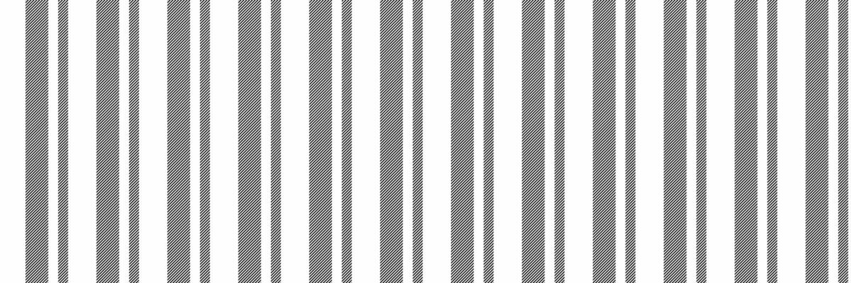 Dress textile stripe fabric, repetition vertical pattern background. Wile seamless lines texture in white and black colors.