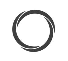 Round frame black and white ornament. Graphic border doodle. Ring curve link connection vector