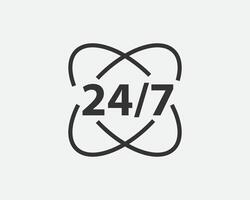 24 Hours a day service icon symbol vector