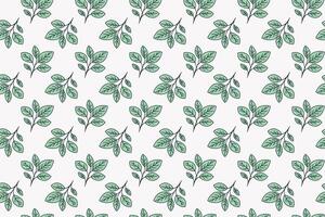 Hand drawn floral pattern design. Simple ornament with plant and leaf. vector
