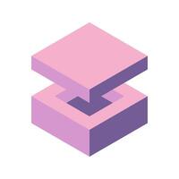 Cube logo, geometric design. Box logotype company, trendy techno emblem in isometric 3D style. vector