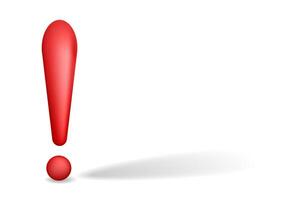 Danger information message template with hazard exclamation point symbol. 3d red color stop sign. vector