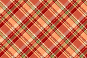 Womens fashion texture seamless , free background textile pattern. Repeat plaid tartan fabric check in red and orange colors. vector