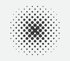 Circle halftone design element. Dots spotted black pattern. Comic style blob vector