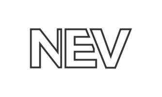 NEV logo design template with strong and modern bold text. Initial based logotype featuring simple and minimal typography. Trendy company identity. vector