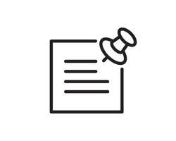 Note icon sign. Paper message or document page. vector
