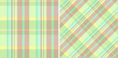 seamless background of fabric plaid tartan with a textile check texture pattern. Set in summer colors. Textured wall paint. vector