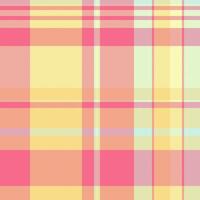 Celebrate check textile plaid, industry seamless pattern texture. Other background fabric tartan in light and red colors. vector