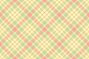 Sixties textile plaid seamless, idea background texture tartan. Romance check pattern fabric in light and orange colors. vector
