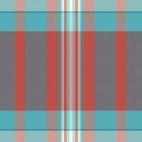 Sample pattern fabric tartan, korean seamless textile. Formal check plaid texture background in cyan and red colors. vector