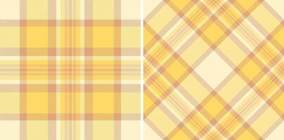 Plaid check pattern of fabric tartan seamless with a texture textile background. Set in fall colors for wide grid patterns in modern fashion. vector