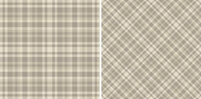Texture pattern check of seamless fabric textile with a background plaid tartan. Set in earth colors for curtain design trends. vector