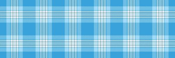 Stitched fabric pattern textile, girly background seamless check. Warm texture tartan plaid in cyan and white colors. vector