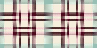 Tidy check background fabric, purchase tartan texture pattern. Nostalgic textile plaid seamless in antique white and red colors. vector