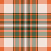 King tartan fabric , small background plaid seamless. Quilted check pattern texture textile in orange and stone grey colors. vector