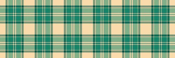 Premium texture background plaid, curved pattern textile check. Scratched seamless tartan fabric in teal and navajo white colors. vector