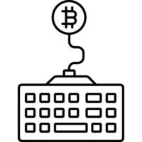 Bitcoin Keyboard illustration with isolated background vector