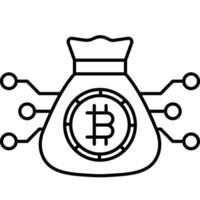 Bitcoin Sack illustration with isolated background vector