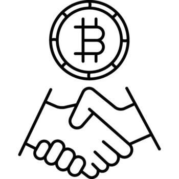 bitcoin aceptado ilustración con aislado antecedentes vector