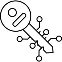 Bitcoin Key illustration with isolated background vector