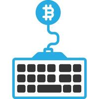 Bitcoin Keyboard illustration with isolated background vector