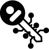 Bitcoin Key illustration with isolated background vector
